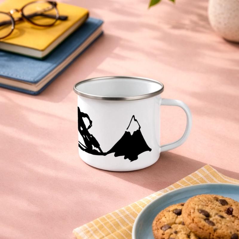 l'évolution de vélo de montagne Mug panoramique émaillé