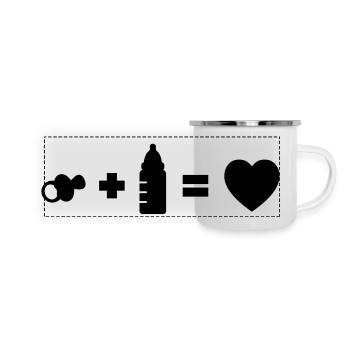 schnuller_flasche_love__f1 - Panorama Emaille-Tasse - Weiß - Vorne