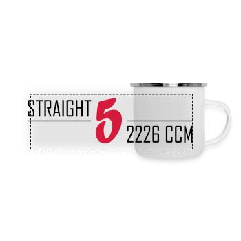 Straight Five - Panorama Emaille-Tasse - Weiß - Vorne