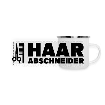 Haarabschneider Haarschneider Haareschneider - Panorama Emaille-Tasse - Weiß - Vorne