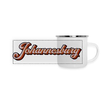Écriture rétro de Johannesburg - Mug panoramique émaillé - blanc - Devant