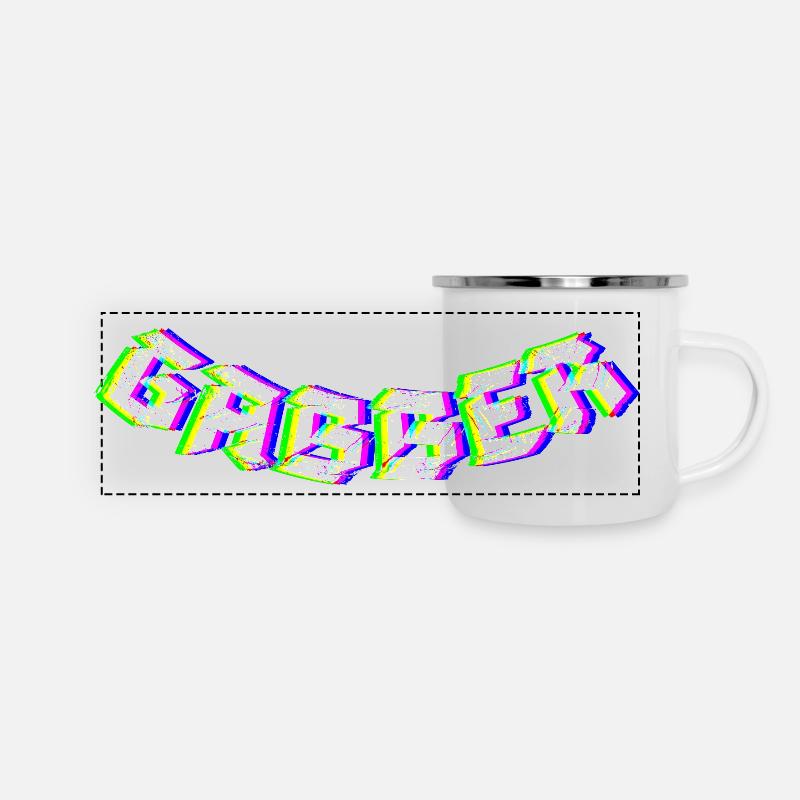 Gabber Hardcore Techno - Panoramic Camper Mug - white