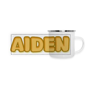 Geschenk für Aiden - Panorama Emaille-Tasse - Weiß - Vorne