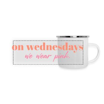 Le mercredi, on porte du rose | Mean Girls Citation Desi - Mug panoramique émaillé - blanc - Devant