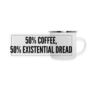 50% coffee 50% existential dread - Panoramic Camper Mug - white - Front