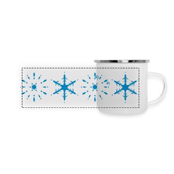 schneeflocken - Panorama Emaille-Tasse - Weiß - Vorne