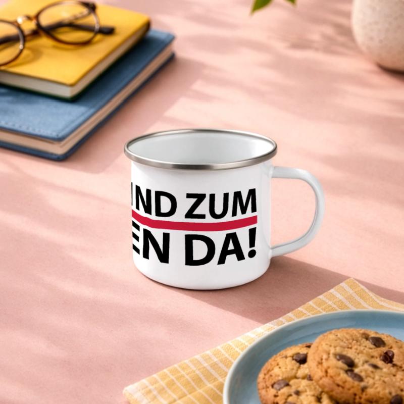 Regeln sind zum brechen da Panorama Emaille-Tasse
