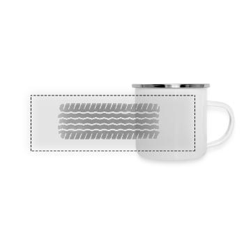 Reifenbahn - Panorama Emaille-Tasse - Weiß - Vorne