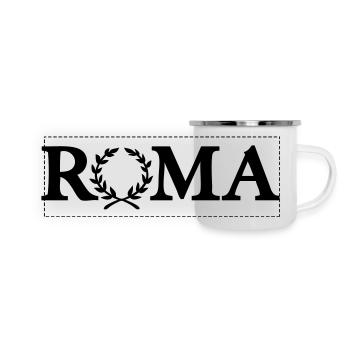 Roma - Panorama Emaille-Tasse - Weiß - Vorne