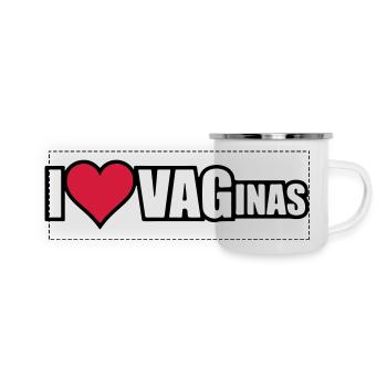 I LOVE VAGINAS - Panoramic Camper Mug - white - Front
