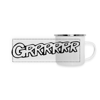 Grrrrrrr - Panorama Emaille-Tasse - Weiß - Vorne