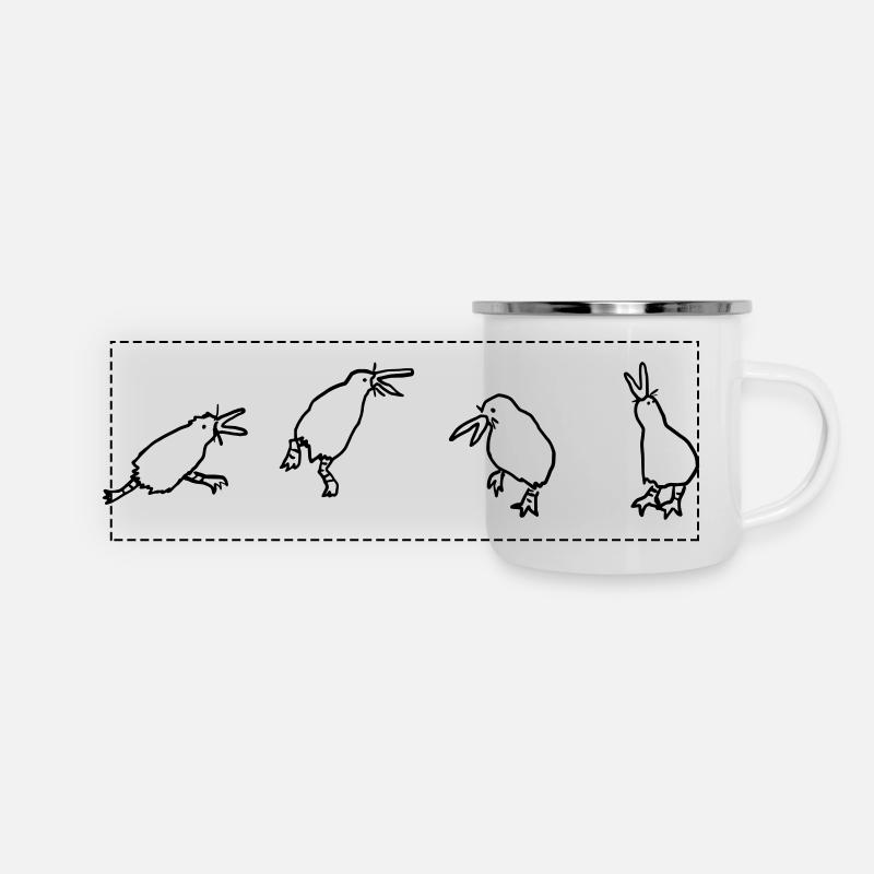 kiwis - Panorama Emaille-Tasse - Weiß