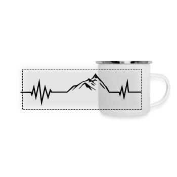 mountain pulse design - Panorama Emaille-Tasse - Weiß - Vorne