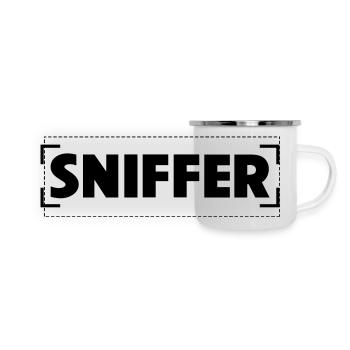 SNIFFER - Panorama Emaille-Tasse - Weiß - Vorne