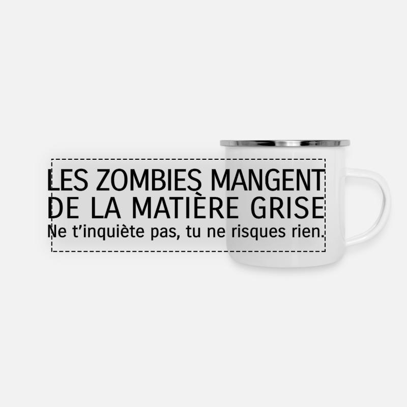 Zombies [noir] - Mug panoramique émaillé - blanc