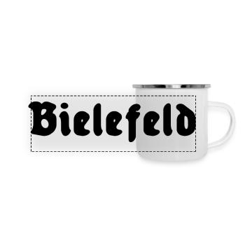 Bielefeld - Panorama Emaille-Tasse - Weiß - Vorne