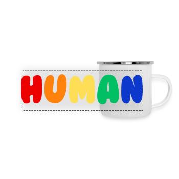 Fierté humaine - Mug panoramique émaillé - blanc - Devant
