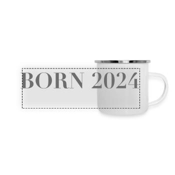 NÉ EN 2024 - Mug panoramique émaillé - blanc - Devant