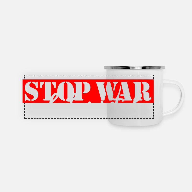 STOP WAR MAKE LOVE Vector - Panoramic Camper Mug - white