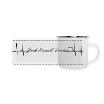Jack Russell Terrier - Panorama Emaille-Tasse - Weiß - Vorne