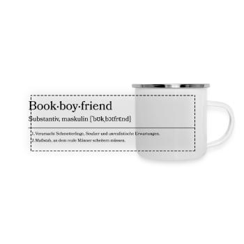 Bookboyfriend - Panorama Emaille-Tasse - Weiß - Vorne