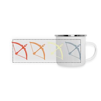 Bogensport Vintage - Panorama Emaille-Tasse - Weiß - Vorne
