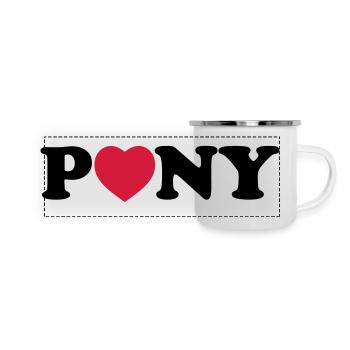 Pony heart - Mug panoramique émaillé - blanc - Devant
