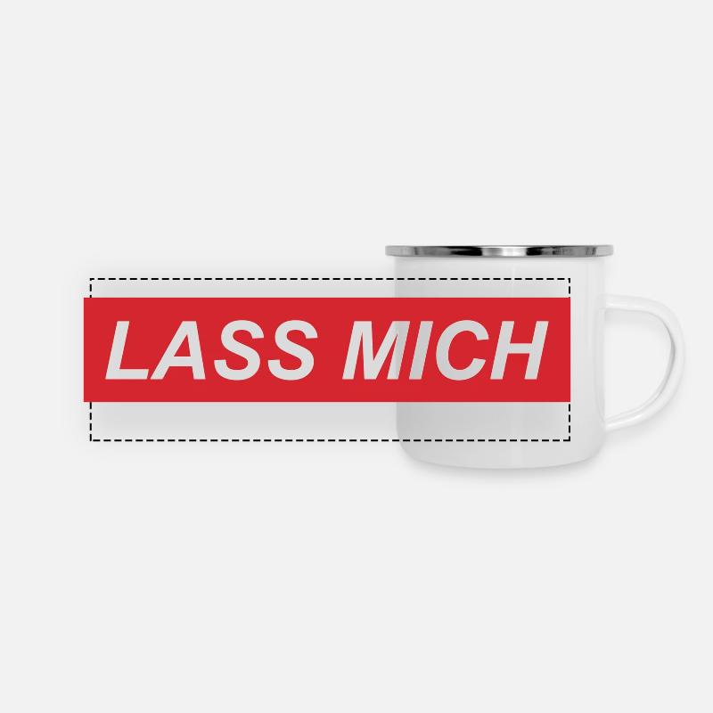 Lass mich - Panorama Emaille-Tasse - Weiß