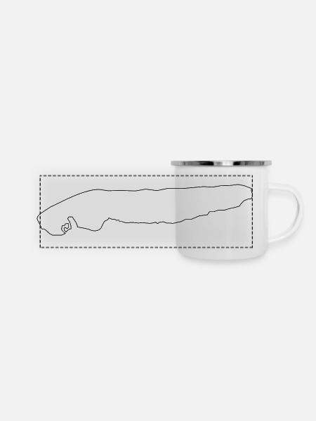 norderney - Panorama Emaille-Tasse - Weiß
