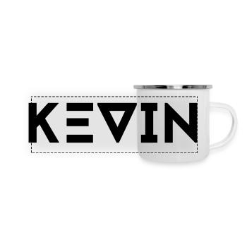Vorname Kevin - Panorama Emaille-Tasse - Weiß - Vorne