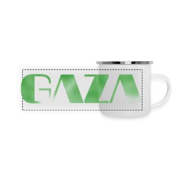 vintage Gaza text green - Panoramic Camper Mug - white - Front