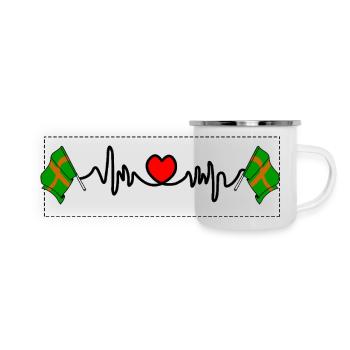 Battement de cœur ambulant de Nimègue - Mug panoramique émaillé - blanc - Devant