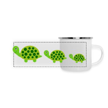 Tortue Tortues - Mug panoramique émaillé - blanc - Devant