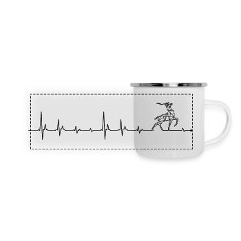 Cerf battant le cœur - Mug panoramique émaillé - blanc - Devant