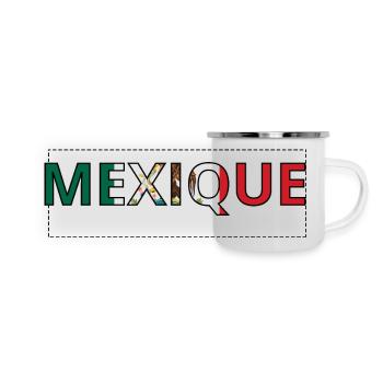 Drapeau Mexique - Mug panoramique émaillé - blanc - Devant