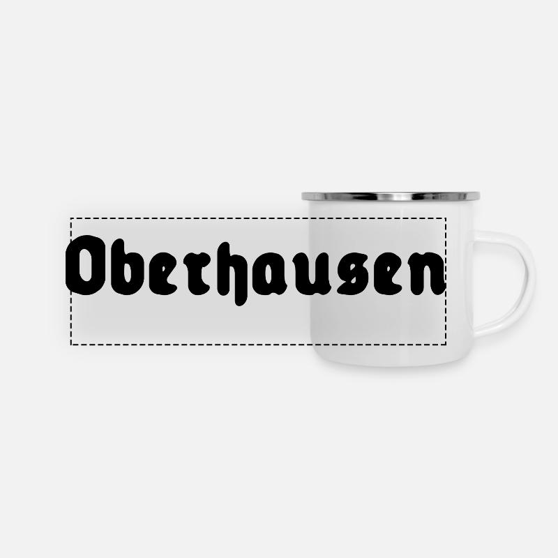 Oberhausen - Panorama Emaille-Tasse - Weiß