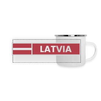Latvia National Flag - Panoramic Camper Mug - white - Front