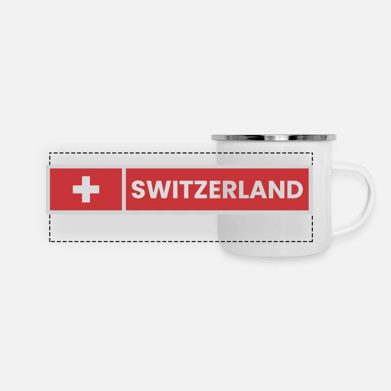 Switzerland National Flag - Panoramic Camper Mug - white