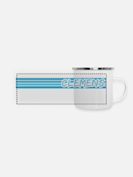 Clemens als Style - Panorama Emaille-Tasse - Weiß