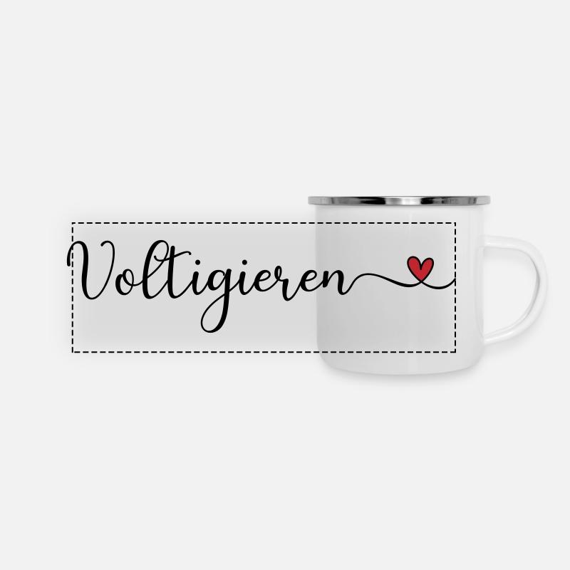 Voltigieren - Panorama Emaille-Tasse - Weiß