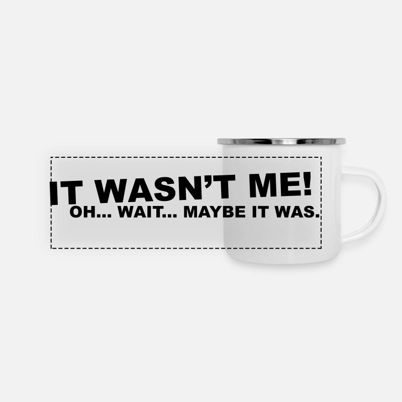 n'était pas moi! oh .... patienter ... - Mug panoramique émaillé - blanc