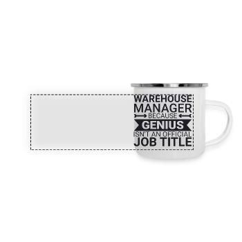 Warehouse Manager Genius - Panorama Emaille-Tasse - Weiß - Vorne