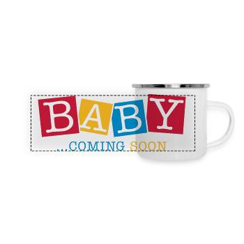 baby_coming_soon_ge3 - Panorama Emaille-Tasse - Weiß - Vorne
