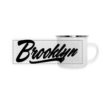 brooklyn shirt - Panorama Emaille-Tasse - Weiß - Vorne
