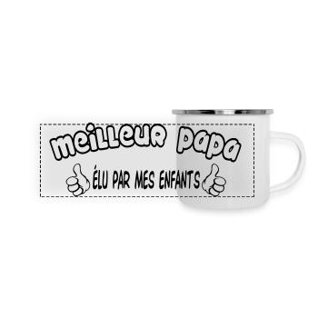 BESTER VATER - Panorama Emaille-Tasse - Weiß - Vorne