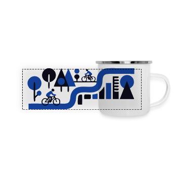 Bicycle Tour Route Navigation - Panoramic Camper Mug - white - Front