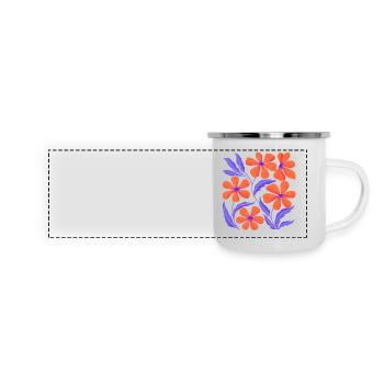 Décor floral. Personnalisable - Mug panoramique émaillé - blanc - Devant