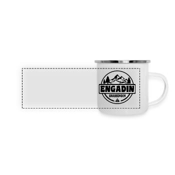 Engadin - Panorama Emaille-Tasse - Weiß - Vorne