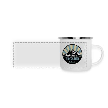 Engadin - Panorama Emaille-Tasse - Weiß - Vorne