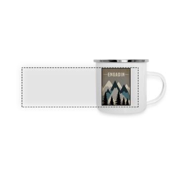 Engadin minimal - Panorama Emaille-Tasse - Weiß - Vorne